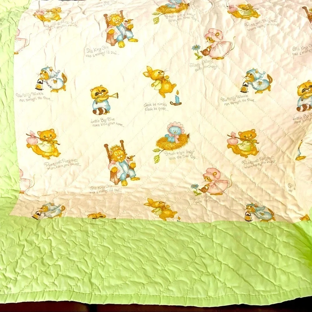 Vintage Handmade Quilted Blanket Twin Size 63x80